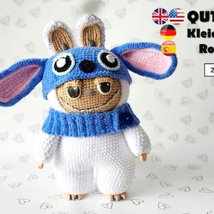 Crochet Pattern: Blue Alien Outfits for Labubu Amigurumi 27cm Toy – PDF Tutorial for Handmade Toy Clothes