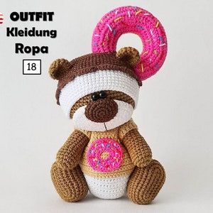 Crochet Pattern Donut Clothes for 18cm Toy / AMIGURUMI PDF Tutorial