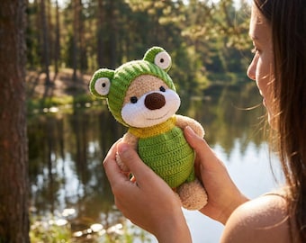 Patrón de crochet para ropa de rana de 22 cm / Tutorial en PDF para AMIGURUMI