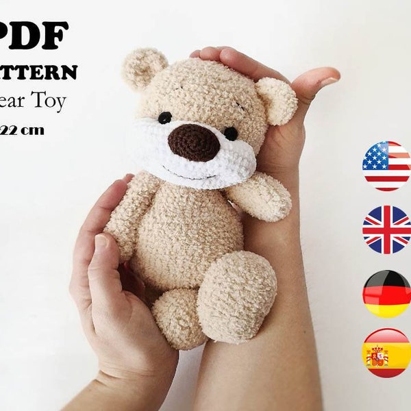 Crochet Pattern Bear Toy 22 cm / AMIGURUMI / PDF tutorial