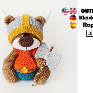 Crochet Pattern Viking Clothes for 18cm Toy / AMIGURUMI PDF Tutorial