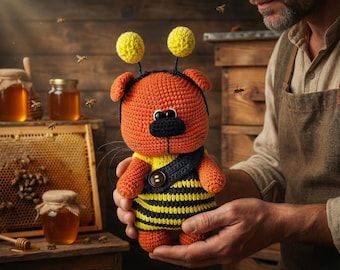 Crochet Pattern Bee Clothes for 18cm Toy / AMIGURUMI PDF Tutorial