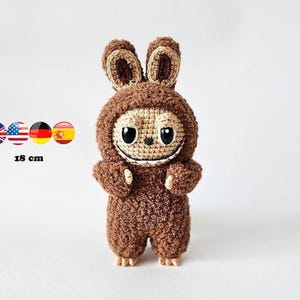 Crochet Labubu 18cm Pattern (Elf Labubu Amigurumi, Crochet, Photo tutorial PDF file)