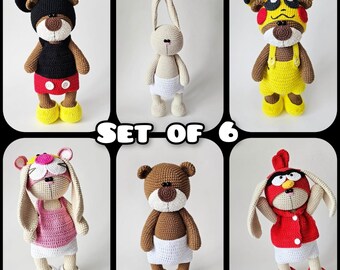 Crochet Tilda Bunny & Bear Clothes Pattern, 27cm Amigurumi Toy (PDF Tutorial)