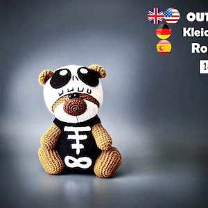 Crochet Pattern Skeleton Halloween Clothes for 18cm Toy / AMIGURUMI PDF Tutorial