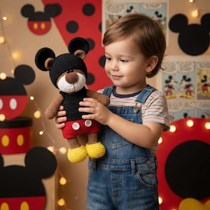 Schema all'uncinetto per vestiti di Topolino per il giocattolo Mikki/Orsetto da 27 cm AMIGURUMI PDF Tutorial
