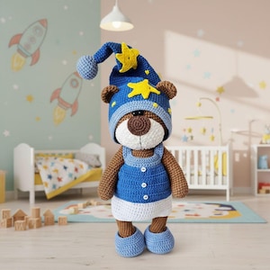 Crochet Pattern Pyjamas Sleepwear Clothes for 27cm Toy / AMIGURUMI PDF Tutorial