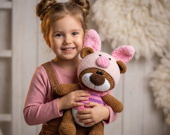 Crochet Pattern Piglet Clothes for 18cm Toy / AMIGURUMI PDF Tutorial