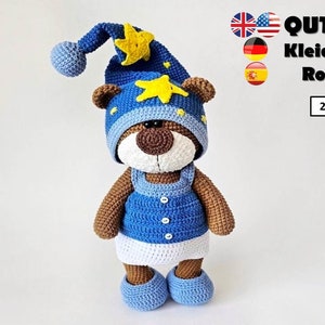 Crochet Pattern Pyjamas Sleepwear Clothes for 27cm Toy / AMIGURUMI PDF Tutorial