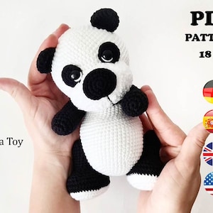 Crochet Pattern Panda Bear Toy 18 cm / AMIGURUMI / PDF tutorial