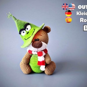 Crochet Pattern Green Elf Clothes for 18cm Toy / AMIGURUMI PDF Tutorial