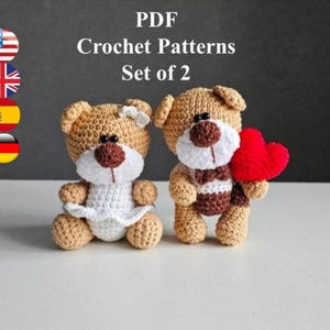 Crochet Pattern Bear Baby Couple Bear Toys 12 cm / Bears Cubs Crochet Pattern PDF tutorial