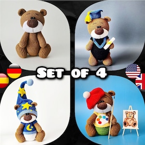 18 cm Bear with Set of Clothes – Crochet Patterns – Amigurumi PDF Tutorial