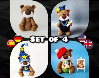 18 cm Björn med Klädset – Virkmönster – Amigurumi PDF-handledning