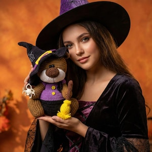 Crochet Pattern Witch Halloween Clothes for 18cm Toy / AMIGURUMI PDF Tutorial