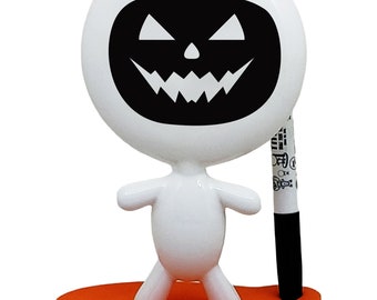 Halloween - TITTO Original - Draw Your Ideas - Ceramic Desk Whiteboard Doll - Dry Erase Board - Create Funny Faces - Womens Day - Memo Pad