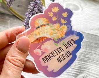 Motivational and Inspirational Waterproof Sticker, Encouraging and Uplifting Sticker, Positive Floral Sticker for Motivation and Support
