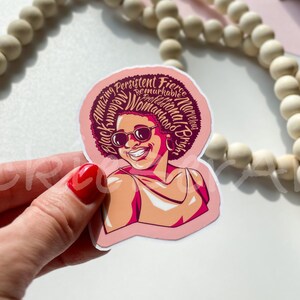 Gorgeous Lady Sticker, Empowering Black Girls Waterproof Sticker, Inspiring Melanin Sticker, Afro Woman Sticker