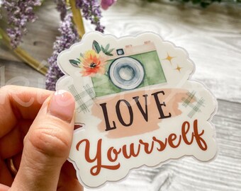 Motivational and Inspirational Waterproof Sticker, Encouraging and Uplifting Sticker, Positive Floral Sticker for Motivation and Support