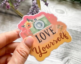 Motivational and Inspirational Waterproof Sticker, Encouraging and Uplifting Sticker, Positive Floral Sticker for Motivation and Support