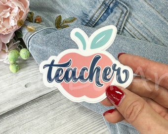 Teacher Apple Waterproof Sticker, Educator Gift