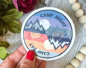 Camping Waterproof Sticker, Outdoors Enthusiast Sticker, Camping and hiking Sticker, Wilderness Sticker, Sticker for a Camper