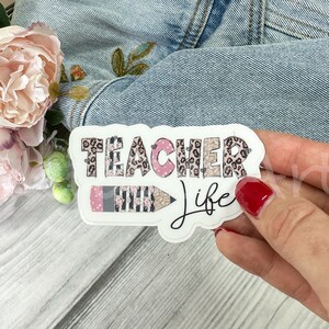 Teacher Pencil Waterproof Sticker, Cute Sticker for a Teacher, School Pencil Sticker, Small Gift for a Teacher