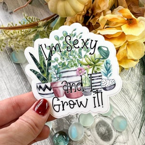 Funny Houseplants Growing Waterproof Sticker, Gardener Humor Sticker, Succulents and Houseplants Stickers, Gardening Sticker