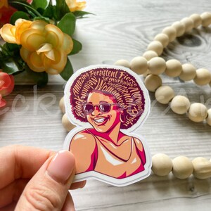 Gorgeous Lady Sticker, Empowering Black Girls Waterproof Sticker, Inspiring Melanin Sticker, Afro Woman Sticker
