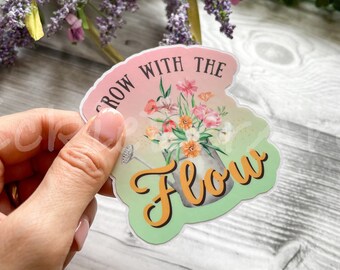 Floral Waterproof Sticker, Motivational, Inspirational Decal