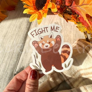 Feral Red Panda Waterproof Sticker, Funny Cartoon Sticker with a Red Panda, Sassy Red Panda Sticker