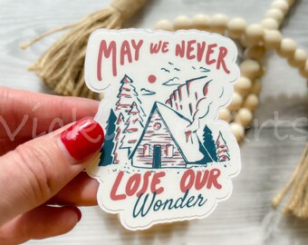 Cabin in the Forest Waterproof Sticker, Camping Cabin in the Woods Sticker, Sticker about Nature and Outdoors
