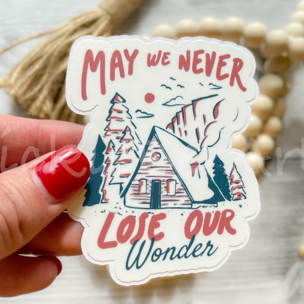 Cabin in the Forest Waterproof Sticker, Camping Cabin in the Woods Sticker, Sticker about Nature and Outdoors