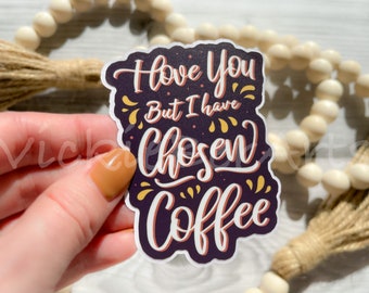 Funny Coffee Drinker Waterproof Sticker, Coffee Lover Sticker, Caffeinated Funny Sticker, Morning Coffee Humor Quote Sticker