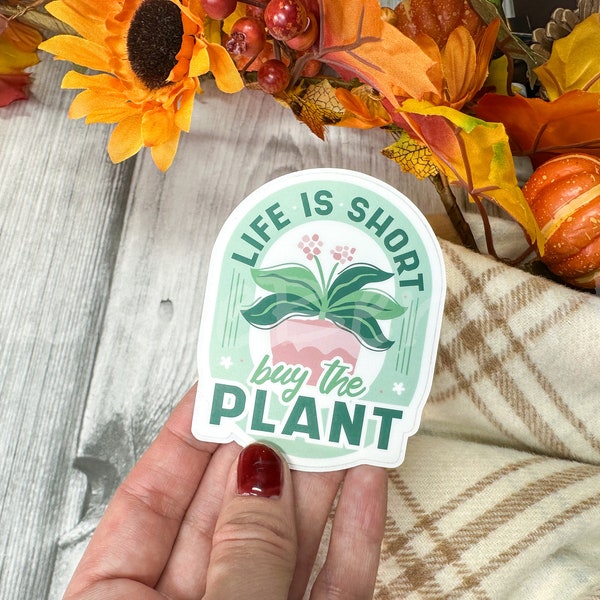 Funny Houseplants Growing Waterproof Sticker, Gardener Humor Sticker, Flowers and Houseplants Stickers, Gardening Sticker