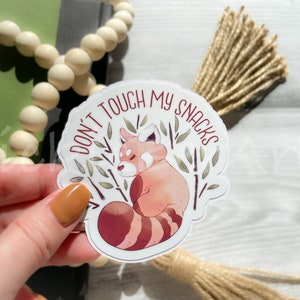 Cute Mean Red Panda Waterproof Sticker, Funny Lunch Box Sticker, Tumbler and Water Bottle Sticker, Snacks Sticker for Laptop and Phone