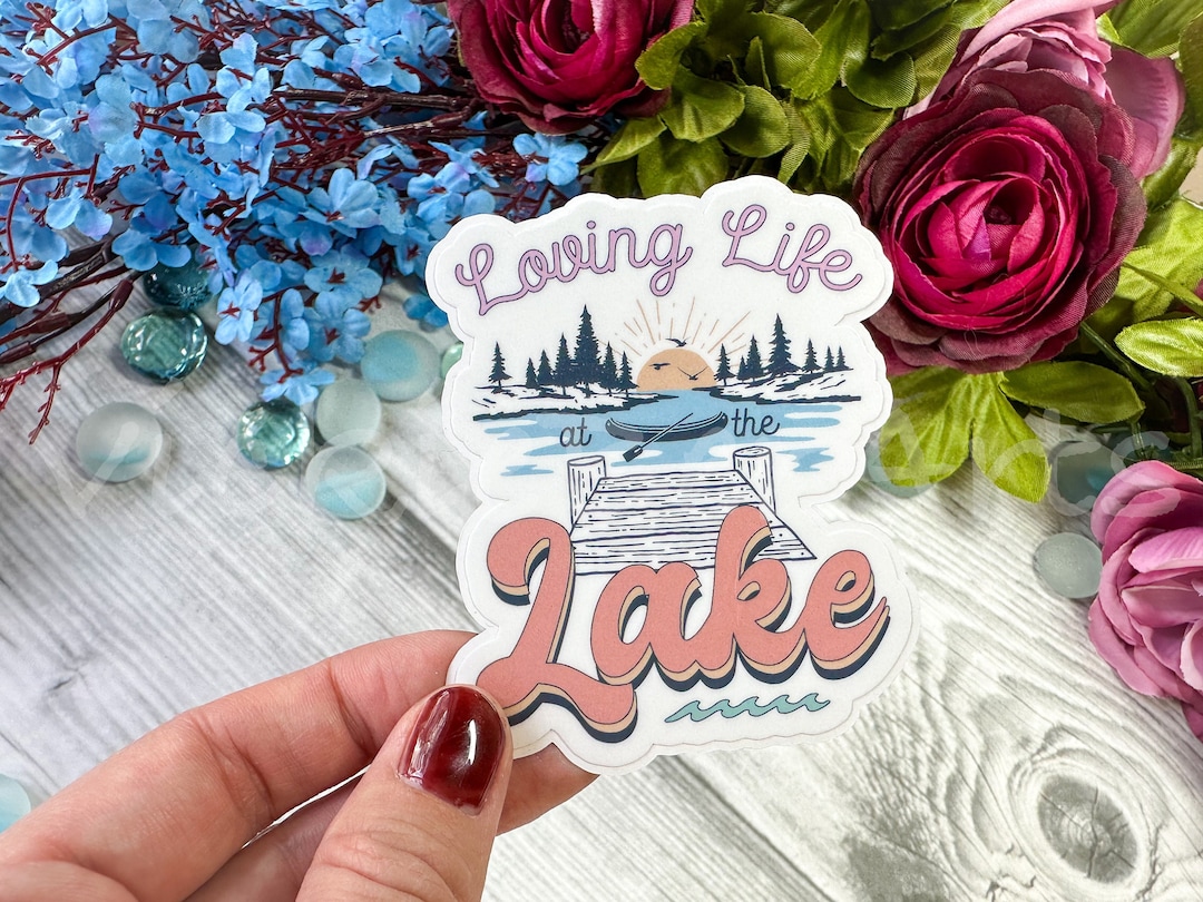 Lake Lover Waterproof Sticker, Camping at the Lake Sticker, Hiking ...