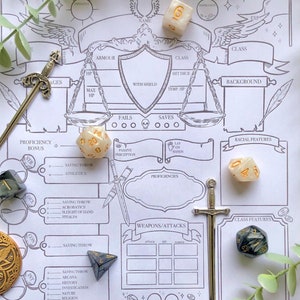 DnD 5e Paladin Character Sheet - Printable Download for Dungeons and Dragons 5th Edition - Dnd Paladin Character Sheet