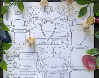DnD 5e Cleric Character Sheet - Printable Download for Dungeons and Dragons 5th Edition - Dnd Cleric Character Sheet
