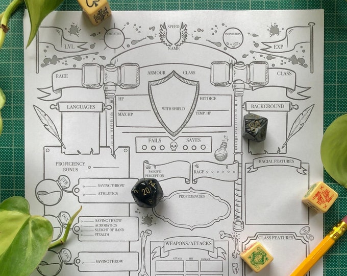 D&amp;D 5e Barbarian Character Sheet - Etsy
