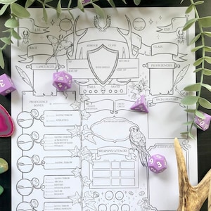 DnD 5e Druid Character Sheet - Printable Download for Dungeons and Dragons 5th Edition - Dnd Druid Character Sheet