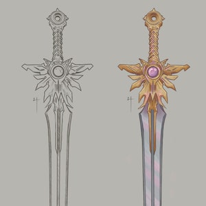 Custom Fantasy Sword | Fantasy Prop | Magical Item | D&D OC Illustration RPG Character Concept Art
