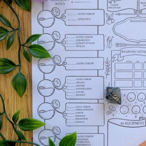 Dnd 5e Character Sheet - Printable Download for Dungeons and Dragons ...