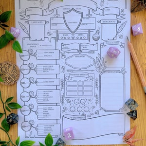 DnD 5e Character Sheet - Printable Download for Dungeons and Dragons 5th Edition - Dnd Character Sheet