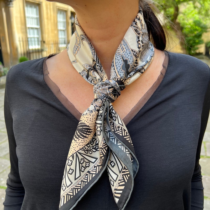 Colorful square silk scarf main image 1