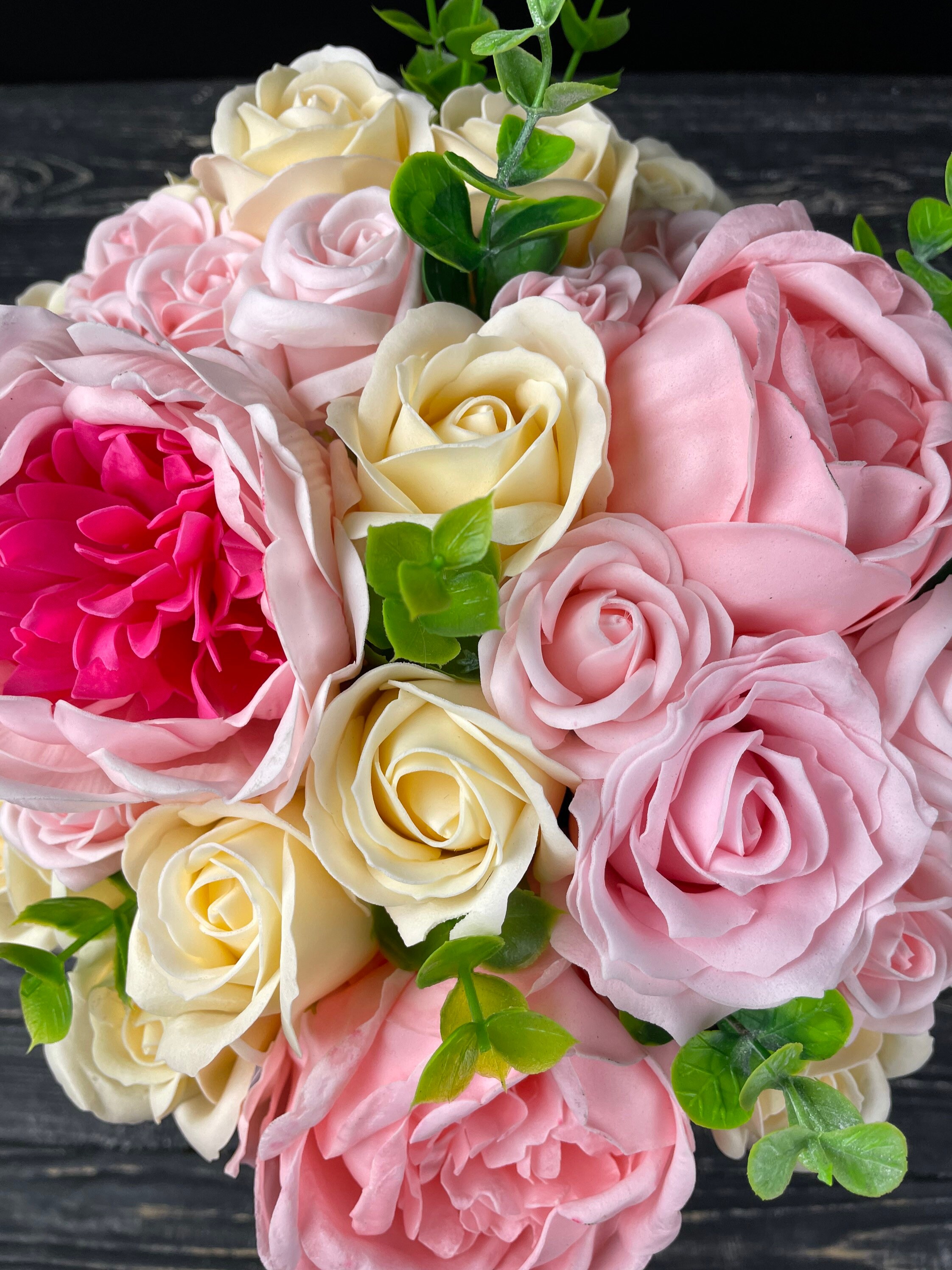 Incredible Soap Flowers Bouquet From Peonies and Roses. Spring Etsy