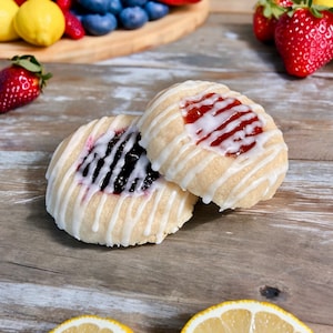 Lemon Berry Cookies | Lemon Thumbprint Cookies | Soft Lemon Shortbread Cookies | Perfect Spring & Summer Cookie | Potluck, Picnic, Birthday