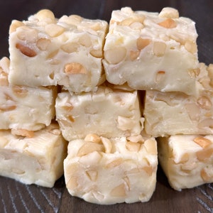 White Chocolate Macadamia Nut Fudge | White Chocolate Fudge | Old Fashioned Homemade Fudge | 1 Pound | Made Fresh | Food Gift | Care Package
