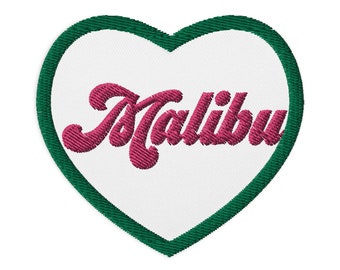 MALIBU Heart Embroidered Patches cute patch gift school backpack jacket jeans iron-on decorate stick