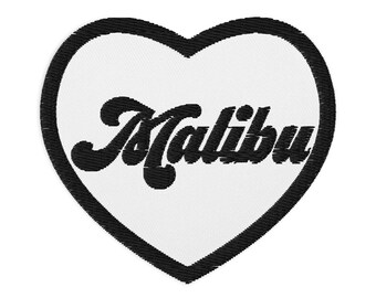 MALIBU Heart  Embroidered Patches cute patch gift school backpack jacket jeans iron-on decorate